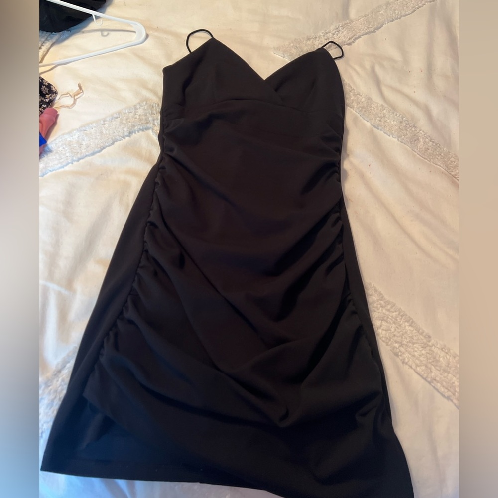 All black synched dress